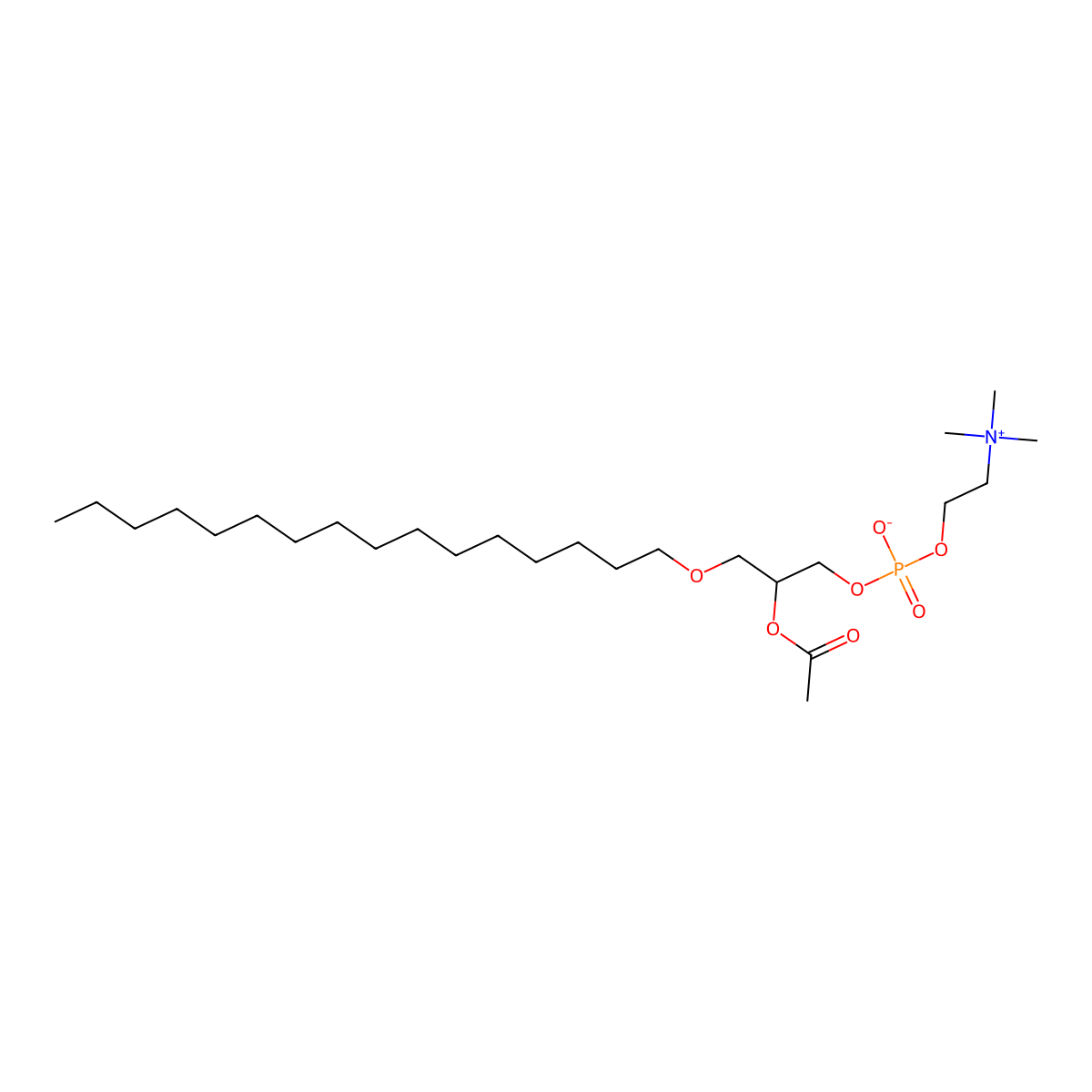 Platelet-activating factor molecular structure, CAS 74389-68-7