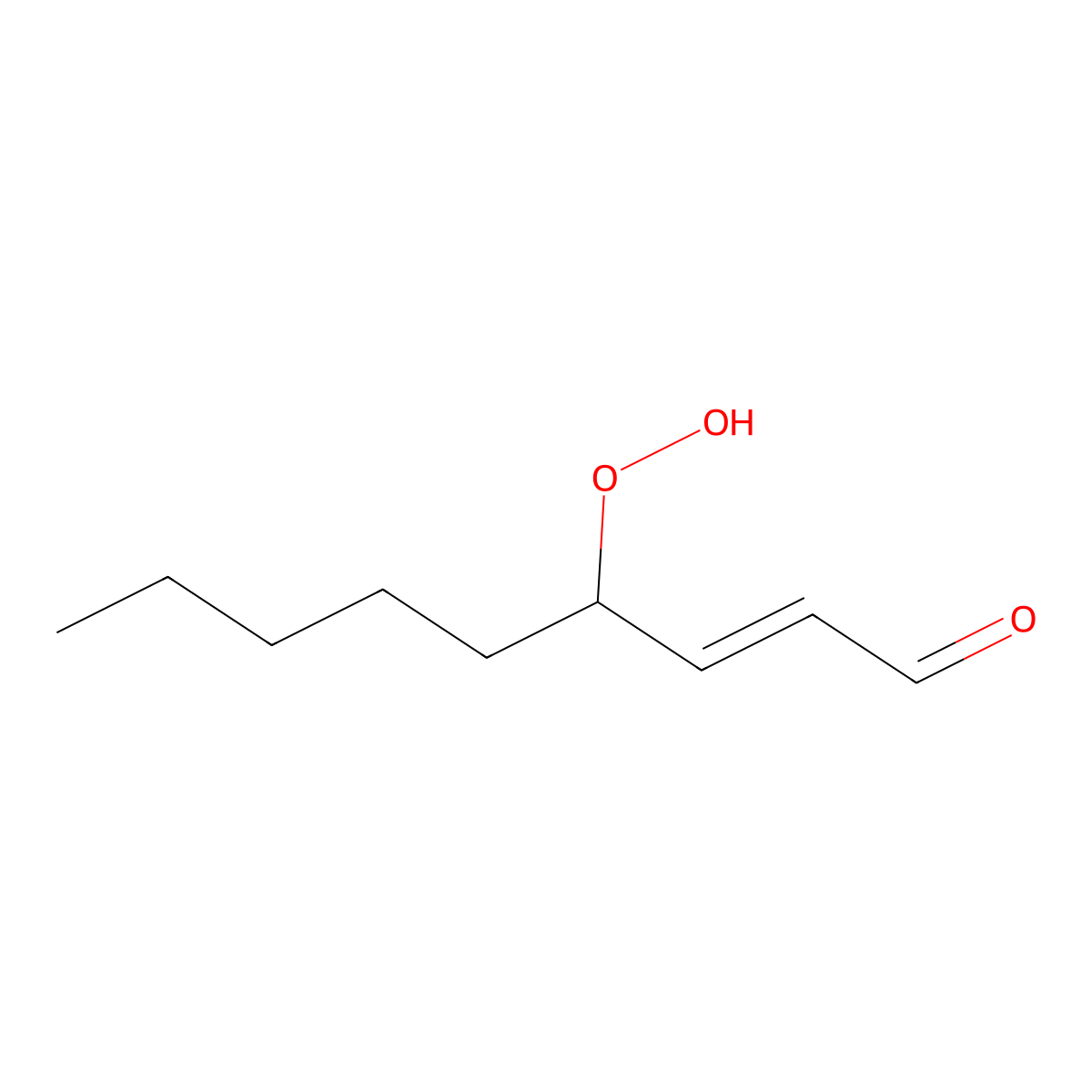 4-Hydroperoxy-2-nonenal molecular structure, CAS 7439-43-2