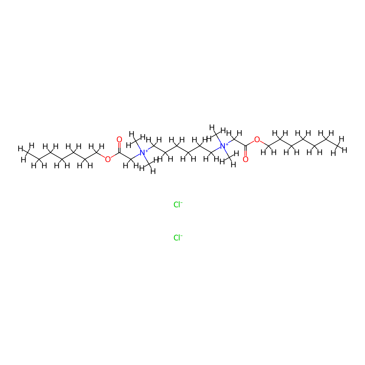 Ammonium, hexamethylenebis((carboxymethyl)dimethyl-, dichloride, diheptyl ester molecular structure, CAS 7439-75-0
