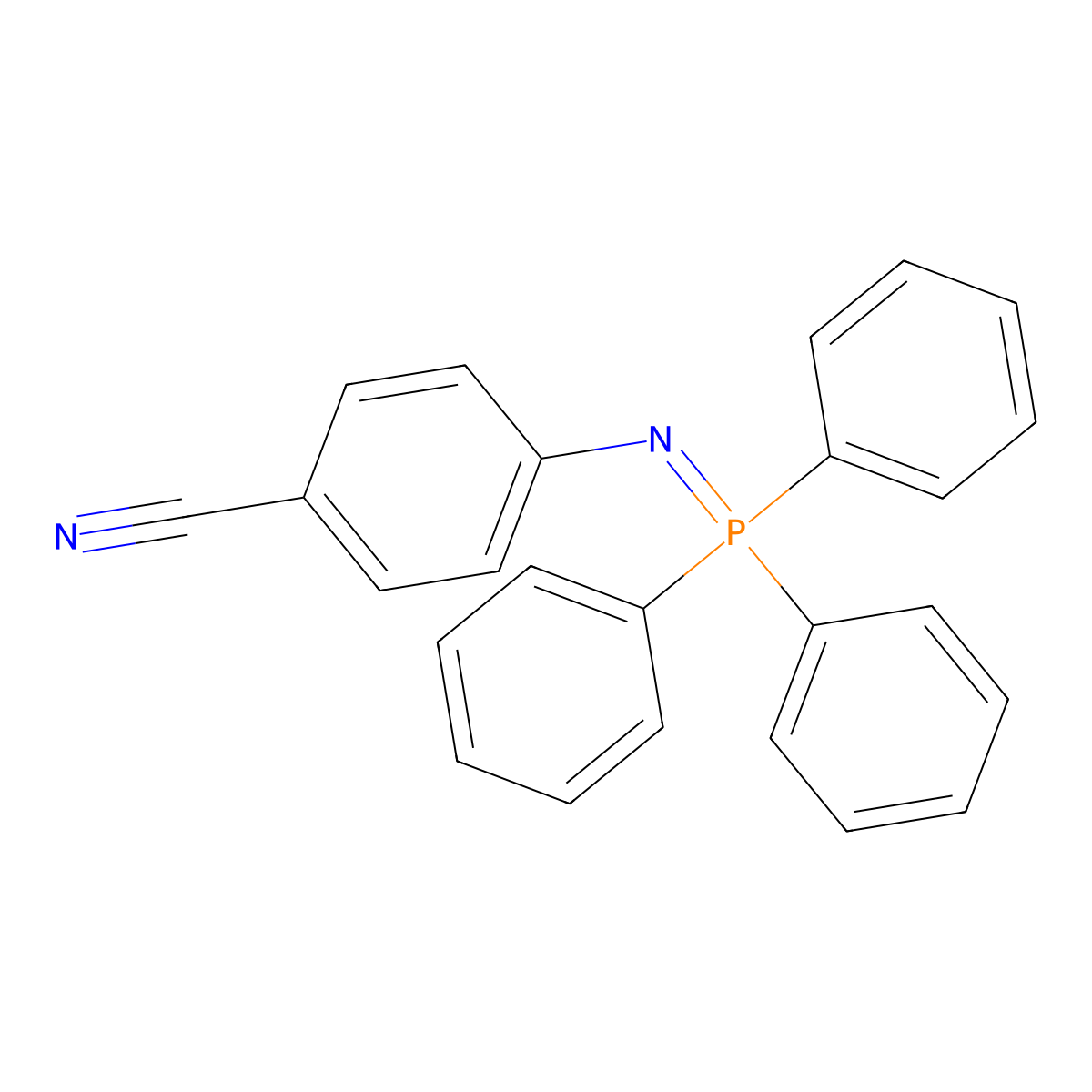 Benzonitrile, 4-[(triphenylphosphoranylidene)amino]- molecular structure, CAS 74395-06-5