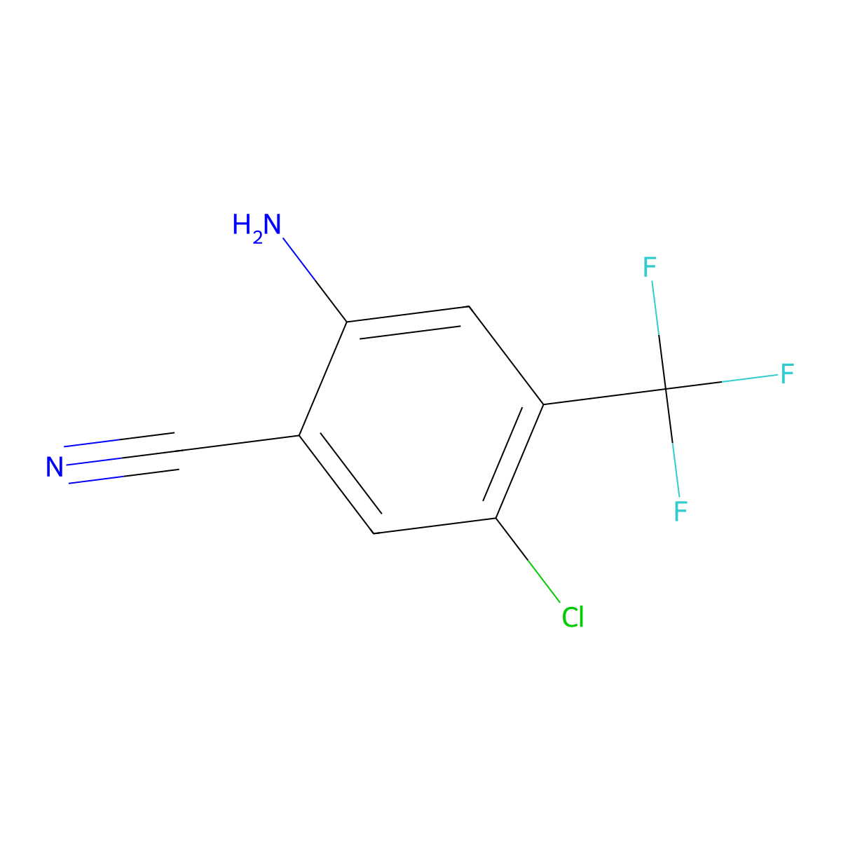 2-Amino-5-chloro-4-(trifluoromethyl)benzonitrile molecular structure, CAS 74396-72-8
