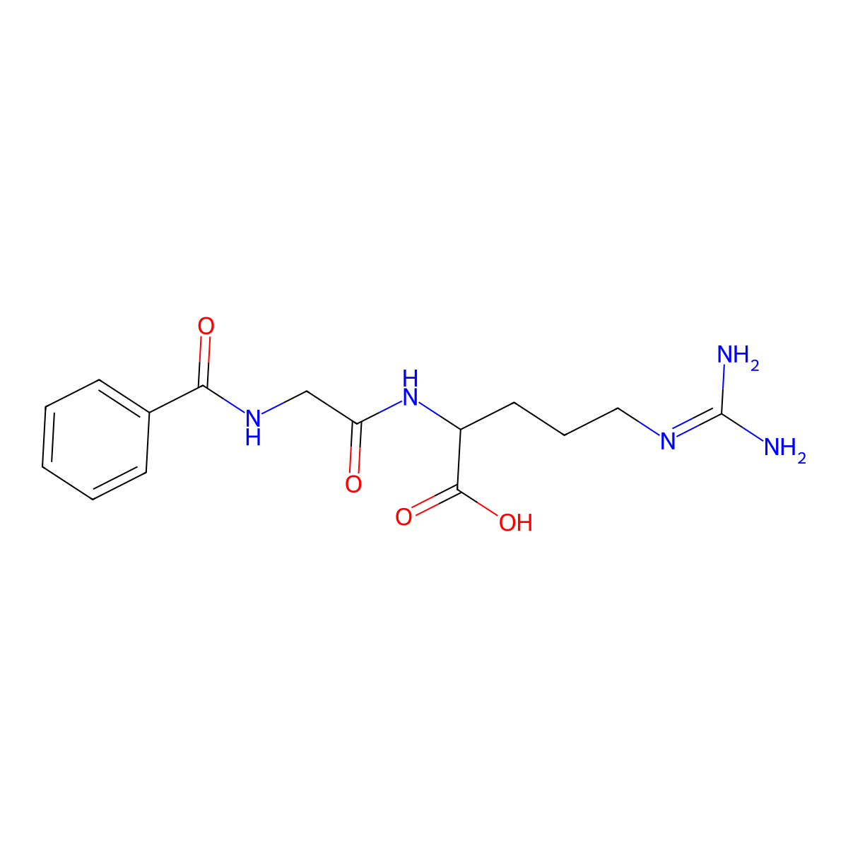 N-Benzoylglycyl-L-arginine molecular structure, CAS 744-46-7