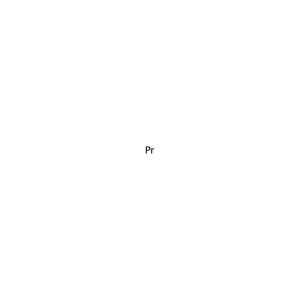 Praseodymium molecular structure, CAS 7440-10-0