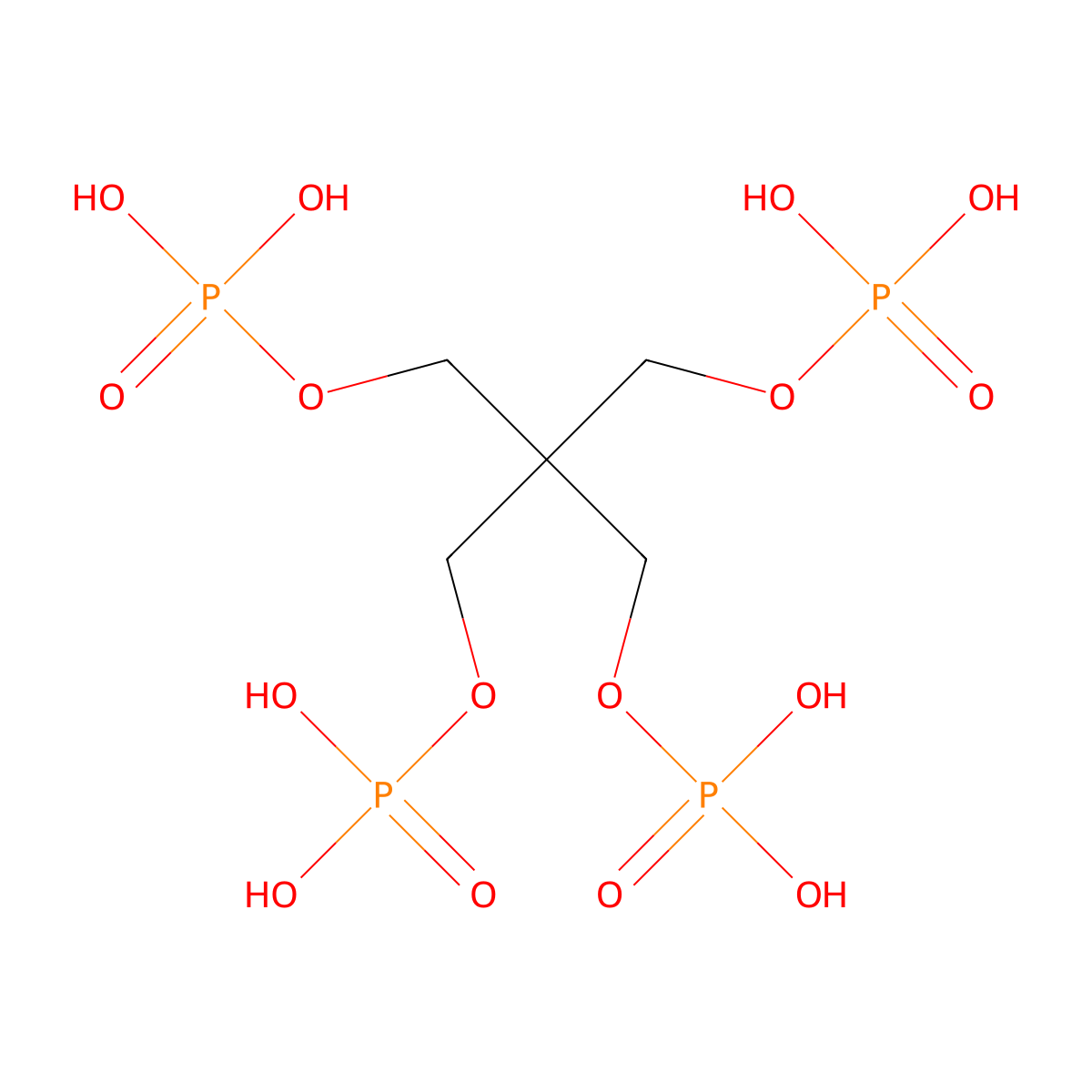 Pentaerythritol octahydrogen tetraphosphate molecular structure, CAS 7440-78-0