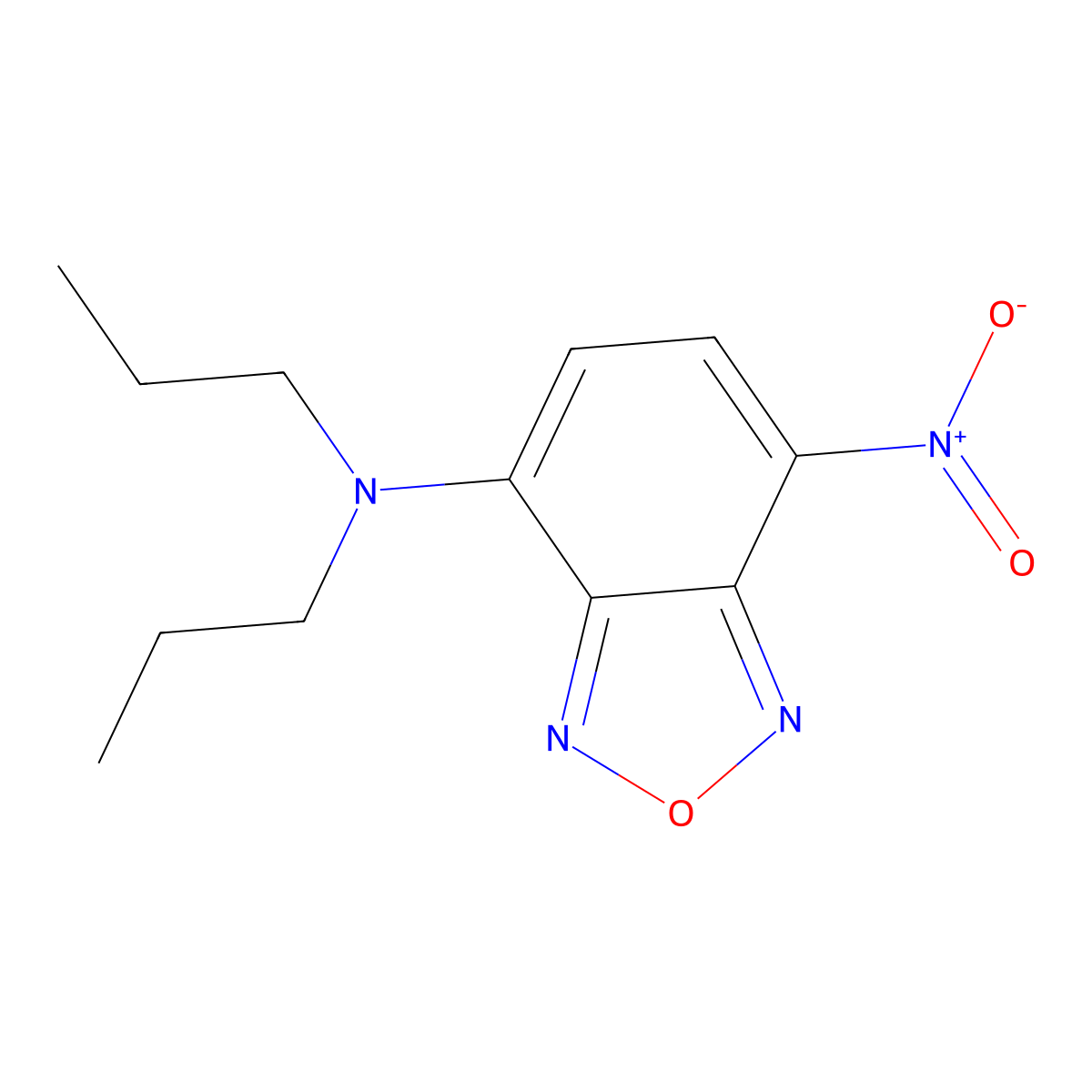 2,1,3-Benzoxadiazol-4-amine, 7-nitro-N,N-dipropyl- molecular structure, CAS 74400-48-9
