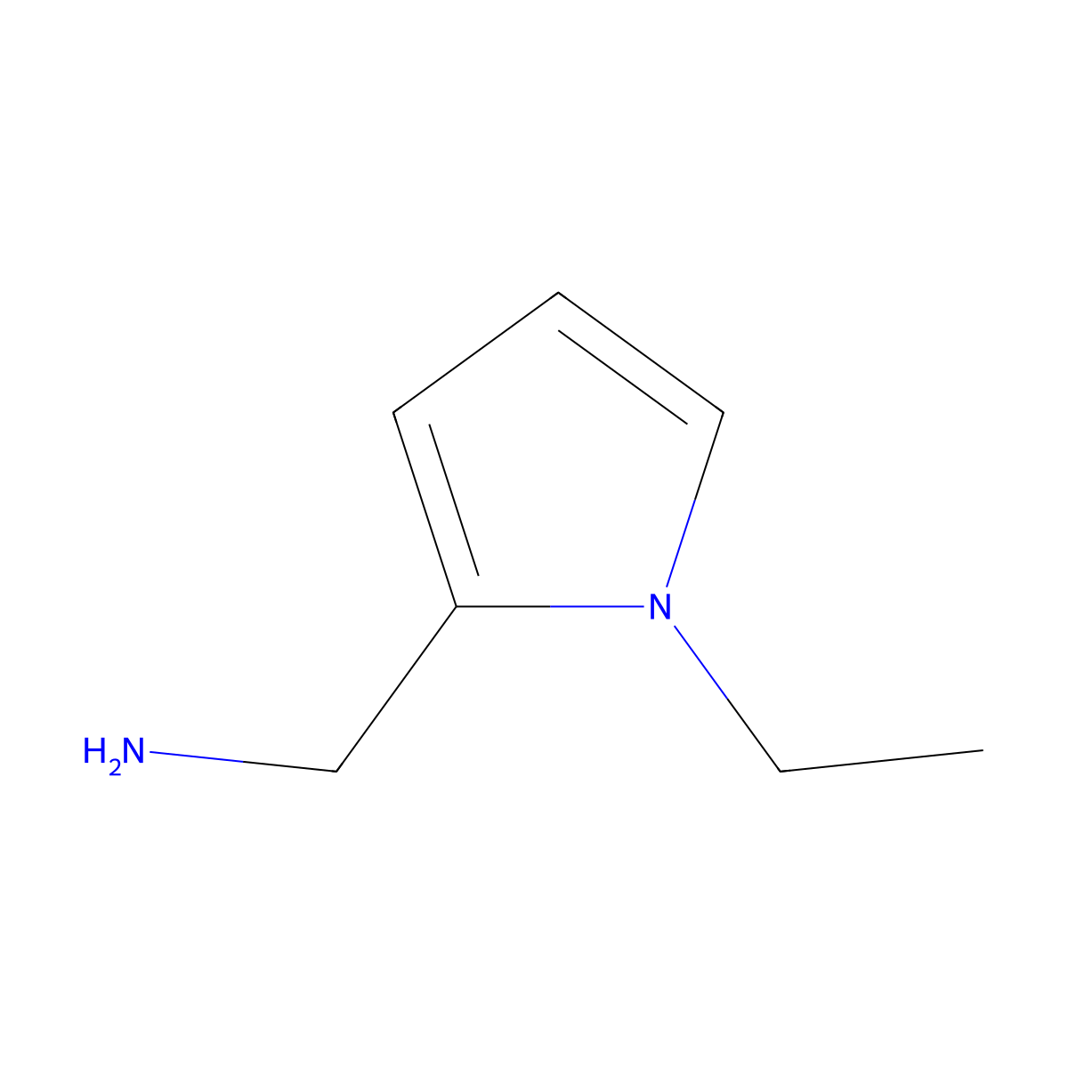 (1-Ethyl-1H-pyrrol-2-yl)methanamine molecular structure, CAS 74402-54-3