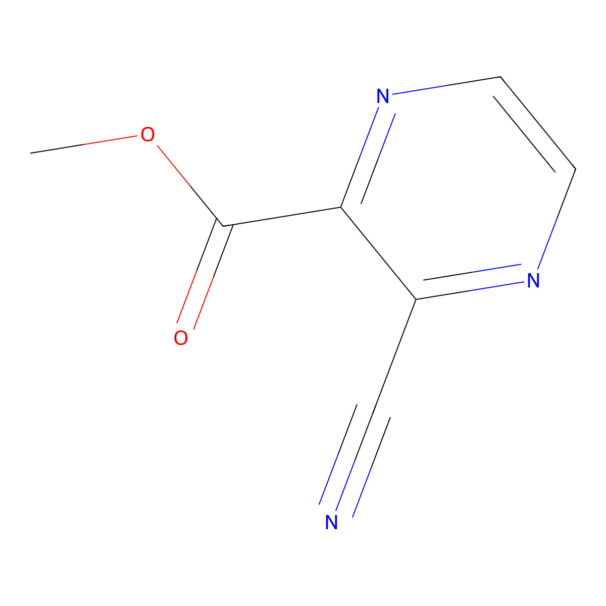 Methyl 3-cyanopyrazine-2-carboxylate molecular structure, CAS 74402-57-6