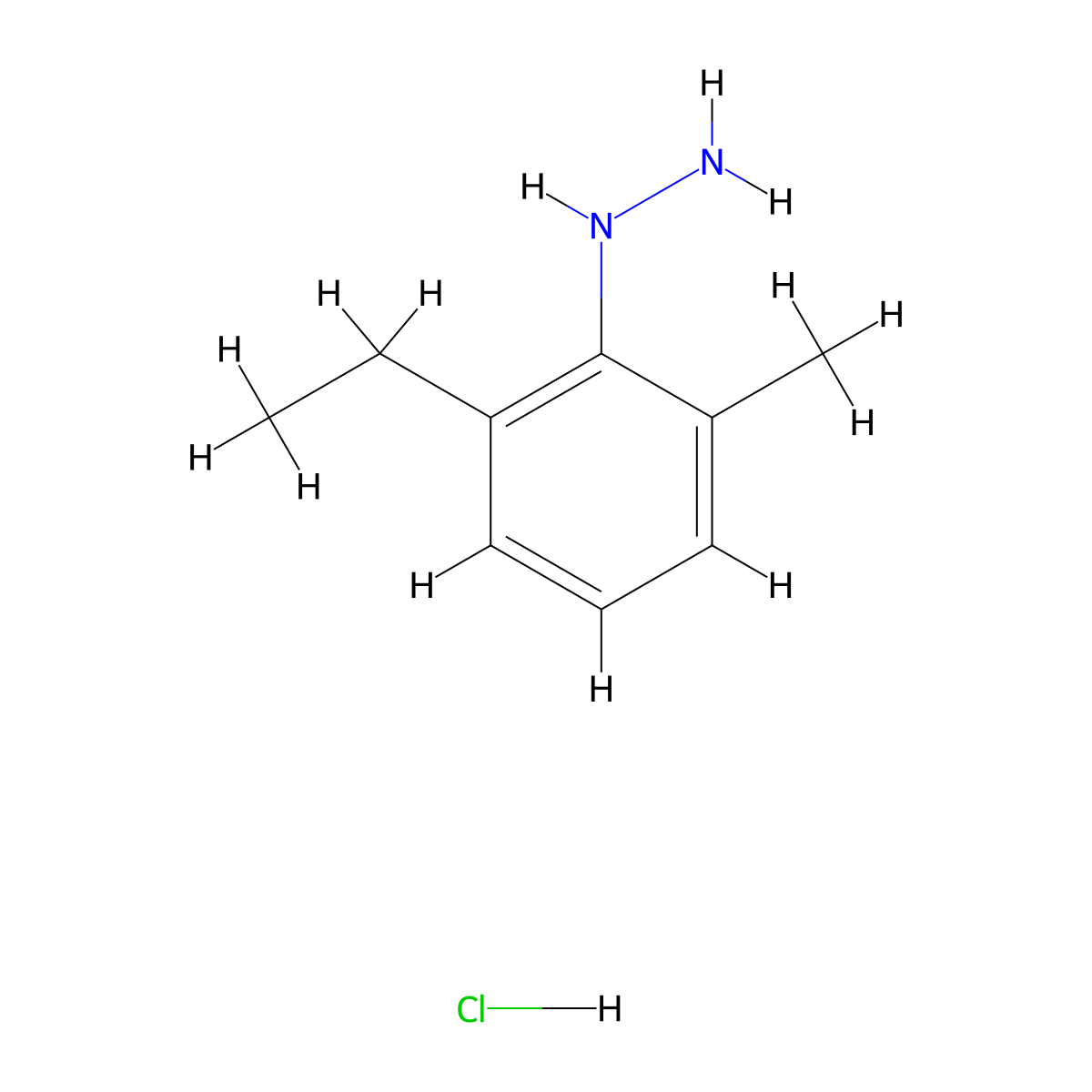 (2-Ethyl-6-methylphenyl)hydrazine hydrochloride molecular structure, CAS 74404-33-4