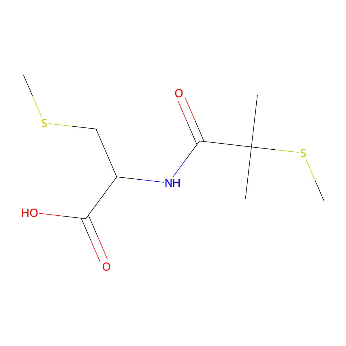 S-Methyl-N-(2-methyl-2(methylthio)propionyl)-L-cysteine molecular structure, CAS 74407-28-6