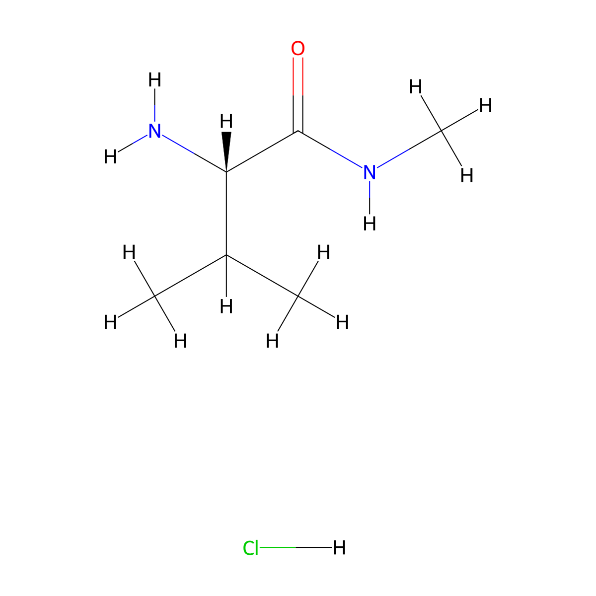 (2S)-2-amino-N,3-dimethylbutanamide hydrochloride molecular structure, CAS 74410-26-7