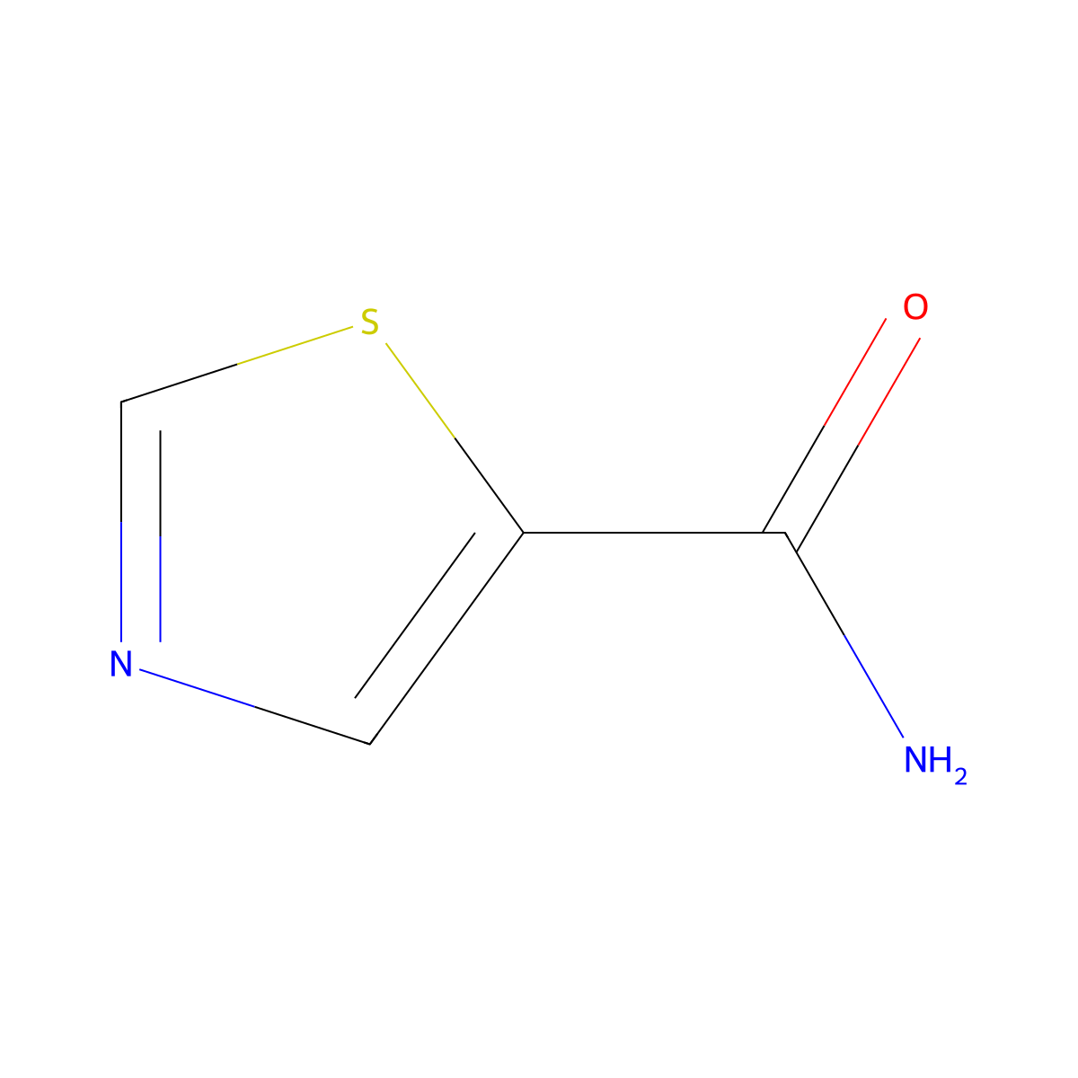 5-Thiazolecarboxamide molecular structure, CAS 74411-19-1