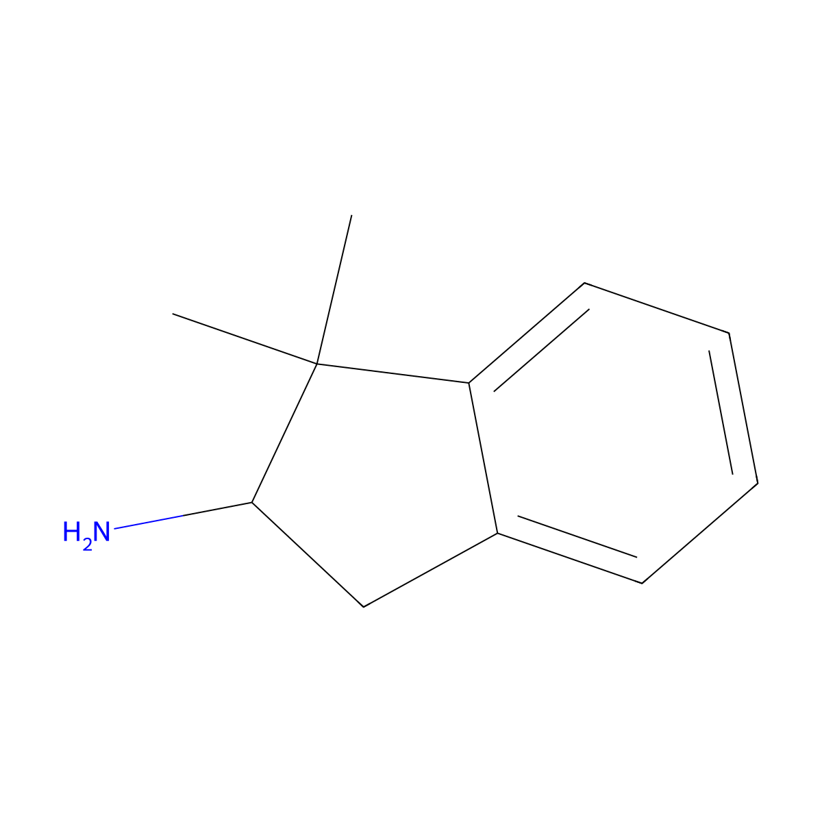 1,1-dimethyl-2,3-dihydro-1H-inden-2-amine molecular structure, CAS 74413-75-5