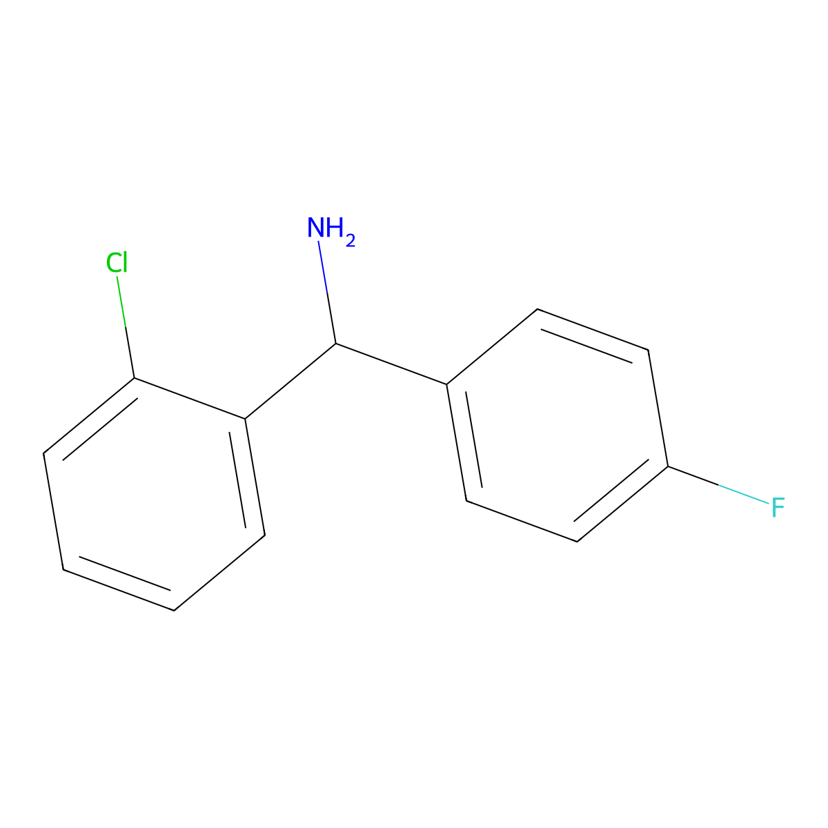 (2-Chlorophenyl)(4-fluorophenyl)methanamine molecular structure, CAS 744174-91-2