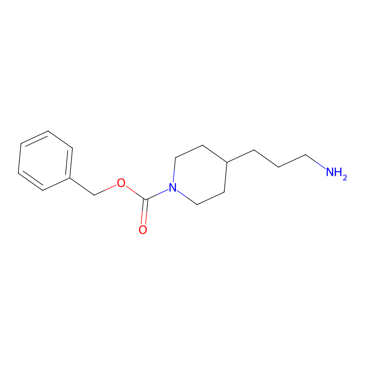 Benzyl 4-(3-aminopropyl)piperidine-1-carboxylate molecular structure, CAS 744178-29-8