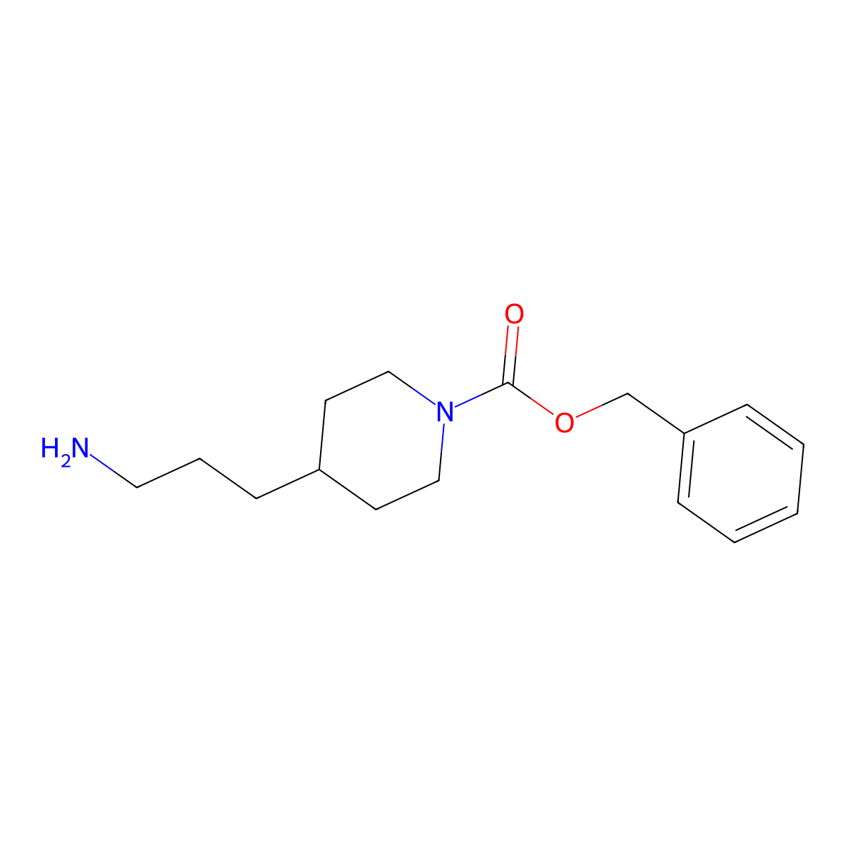 Benzyl 4-(3-aminopropyl)piperidine-1-carboxylate molecular structure, CAS 744178-29-8