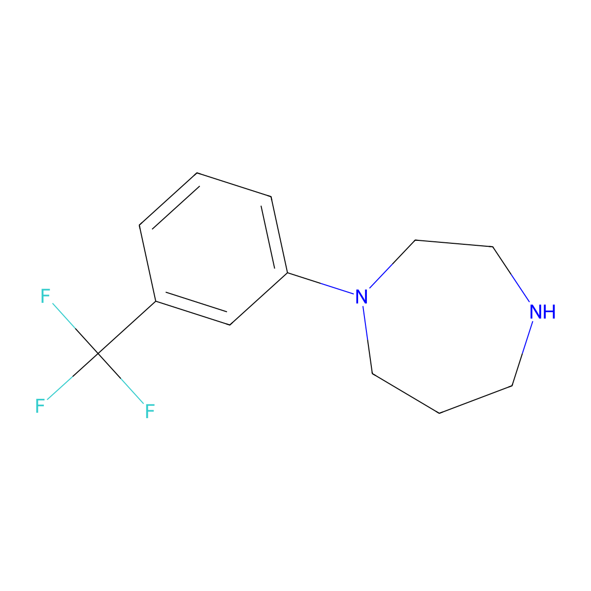 1-[3-(Trifluoromethyl)phenyl]-1,4-diazepane molecular structure, CAS 74418-15-8
