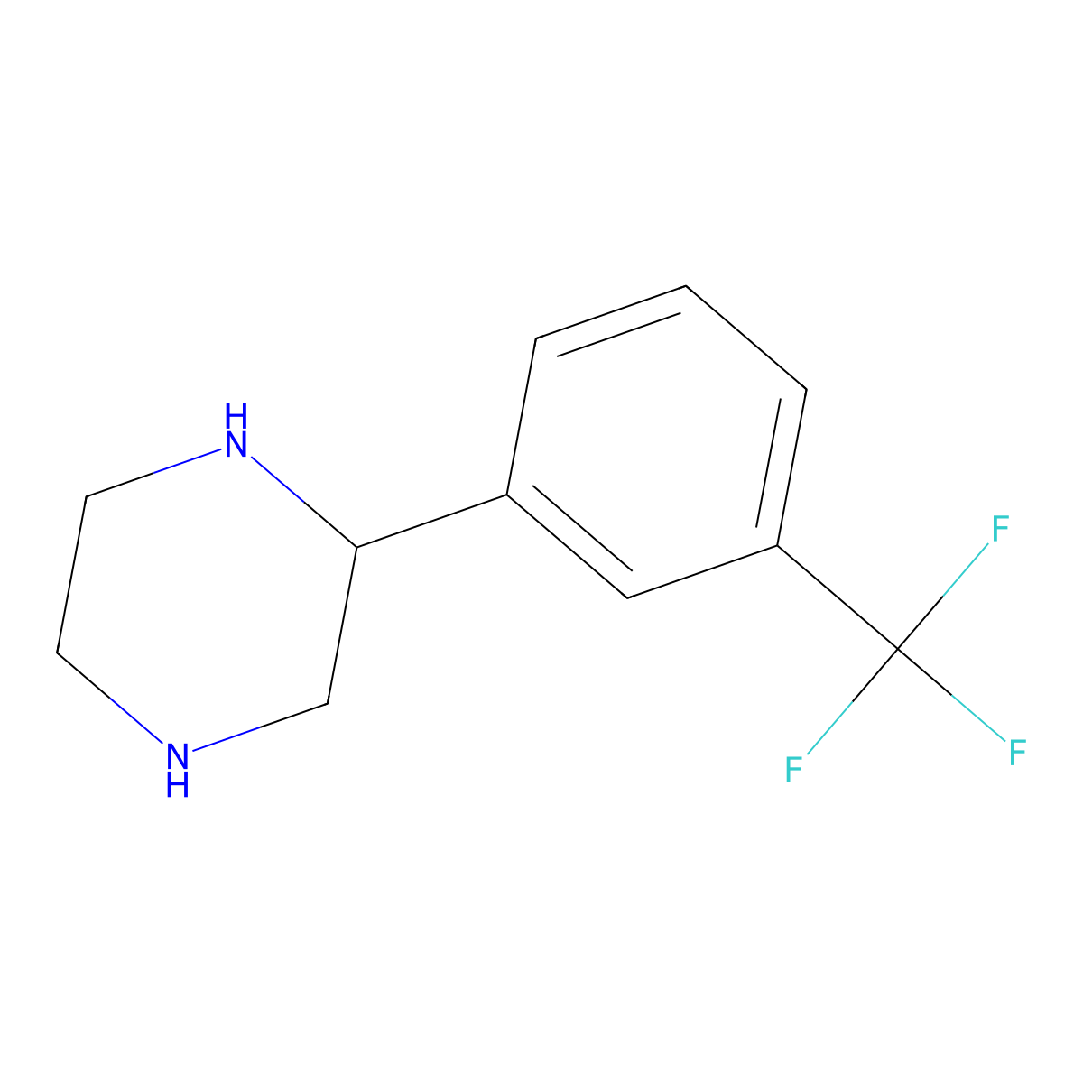 2-[3-(Trifluoromethyl)phenyl]piperazine molecular structure, CAS 74418-16-9