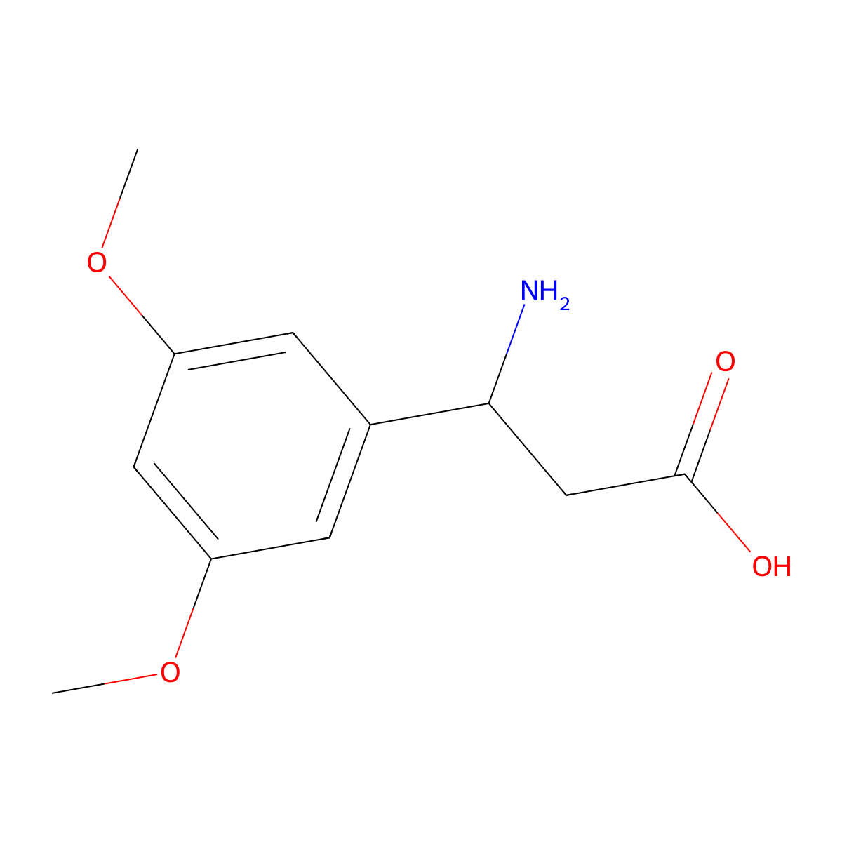 (R)-3-Amino-3-(3,5-dimethoxyphenyl)propanoic acid molecular structure, CAS 744193-65-5
