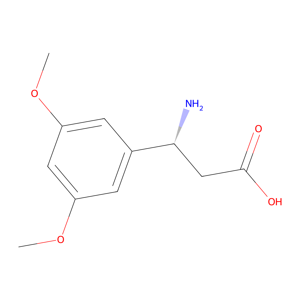 (R)-3-Amino-3-(3,5-dimethoxyphenyl)propanoic acid molecular structure, CAS 744193-65-5