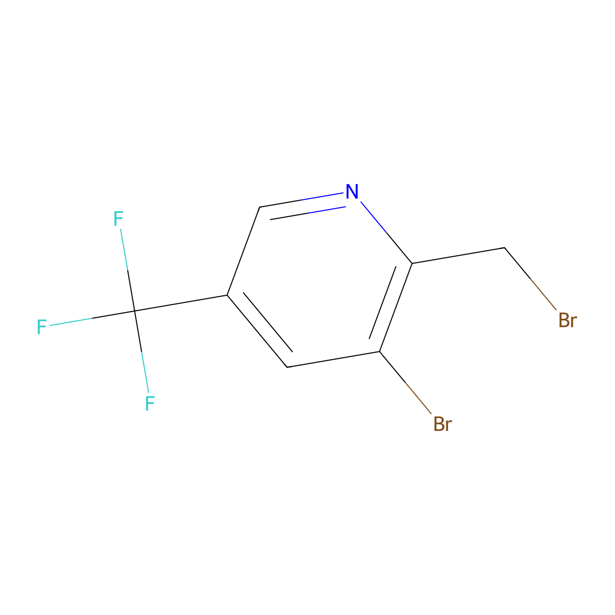 3-Bromo-2-bromomethyl-5-(trifluoromethyl)pyridine molecular structure, CAS 744195-57-1