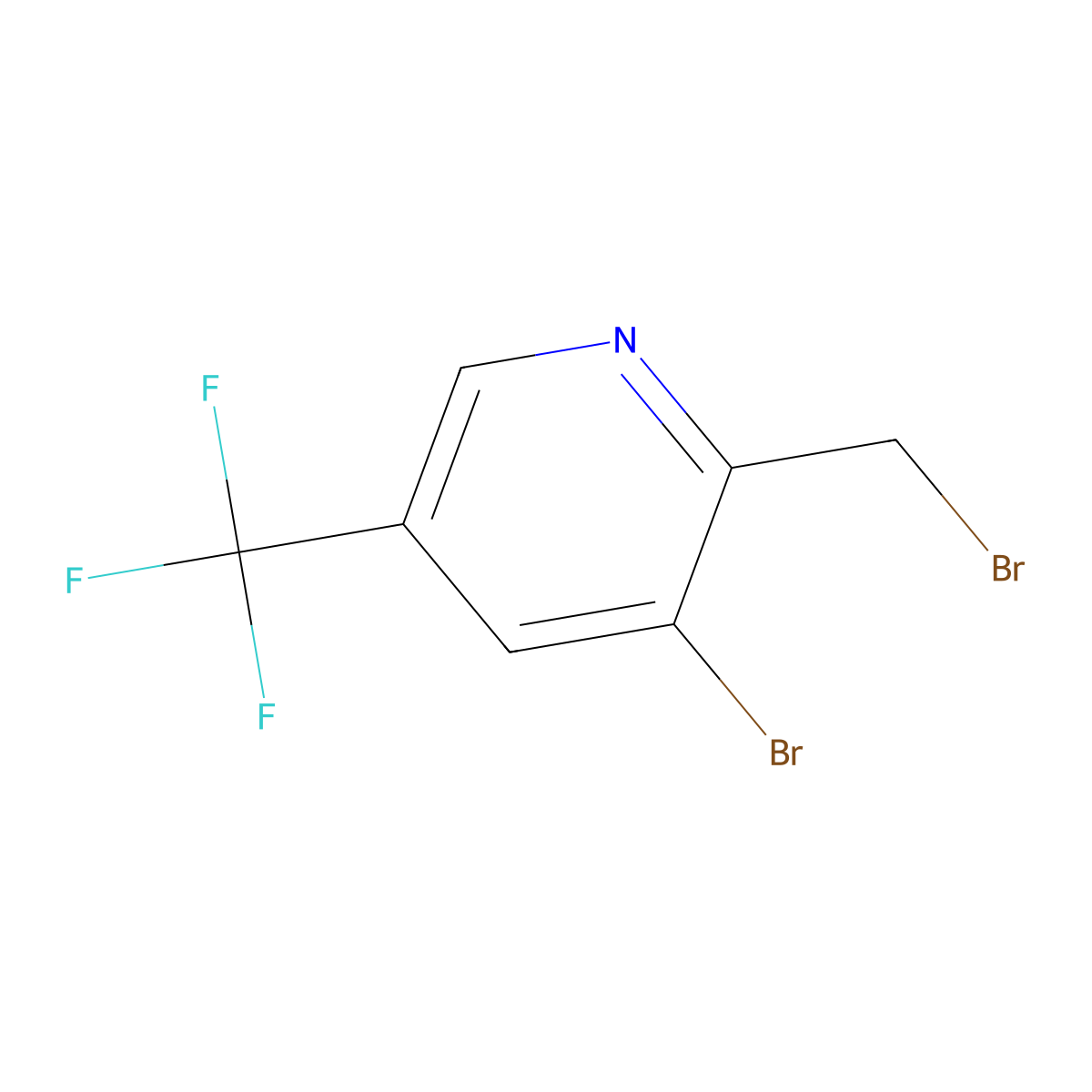 3-Bromo-2-bromomethyl-5-(trifluoromethyl)pyridine molecular structure, CAS 744195-57-1