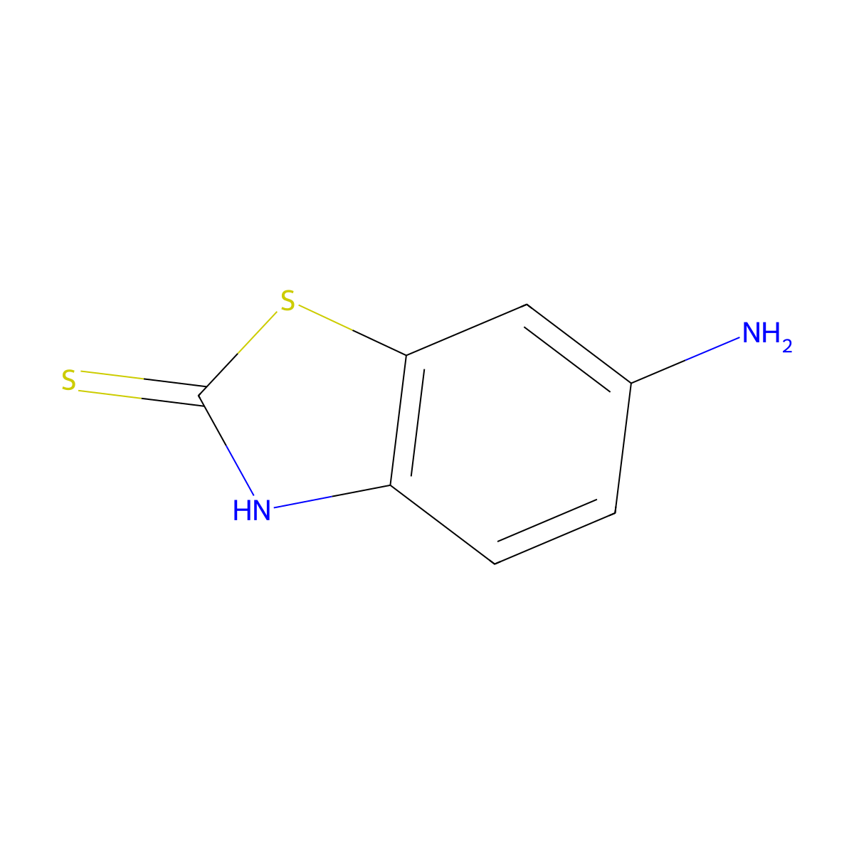 6-Amino-2-mercaptobenzothiazole molecular structure, CAS 7442-07-1