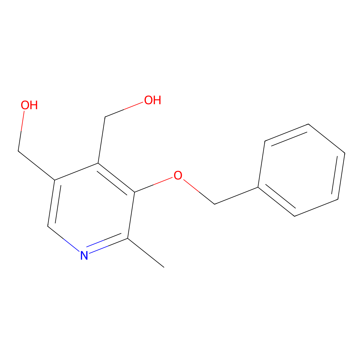 [4-(Hydroxymethyl)-6-methyl-5-phenylmethoxypyridin-3-yl]methanol molecular structure, CAS 7442-21-9