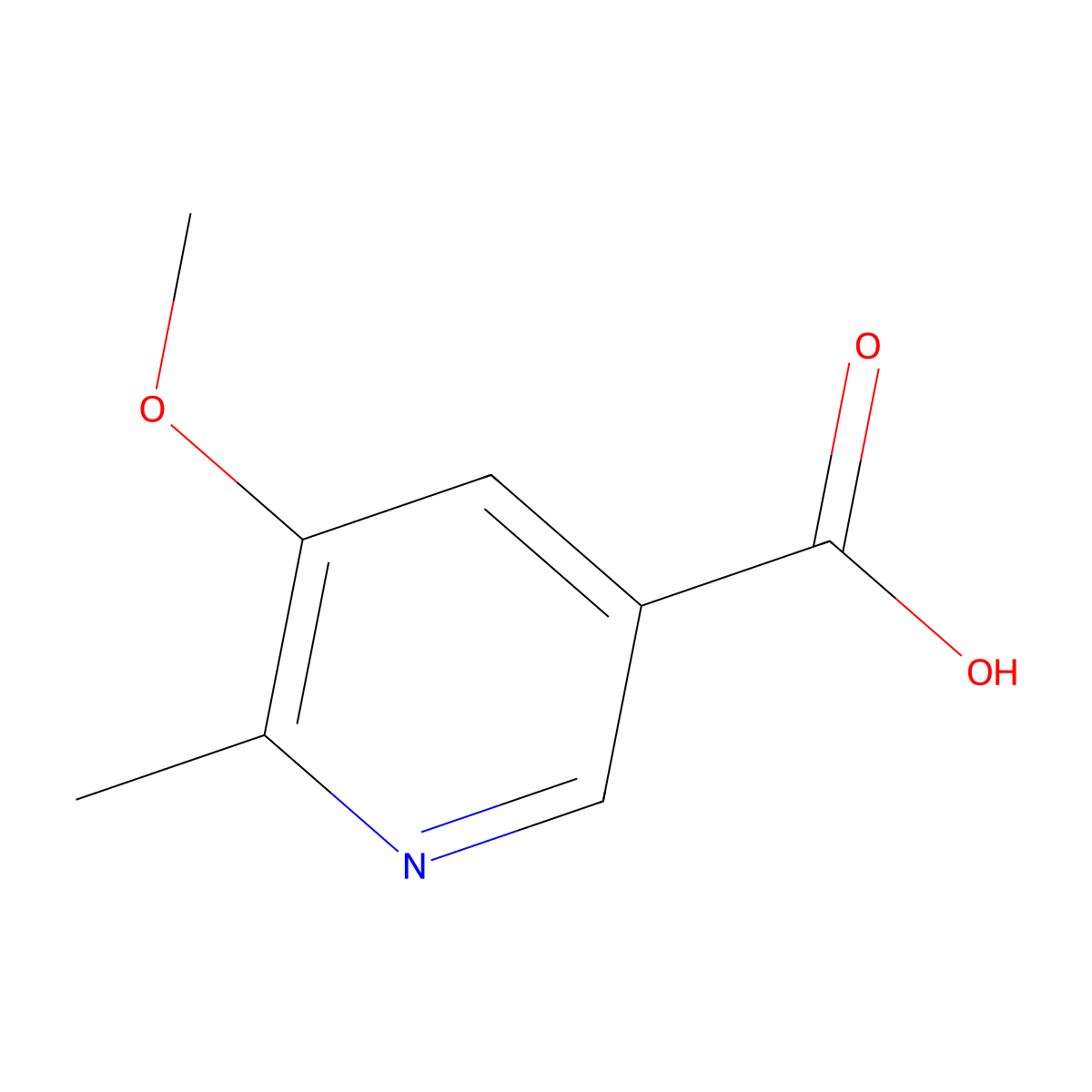 5-Methoxy-6-methylpyridine-3-carboxylic acid molecular structure, CAS 7442-24-2