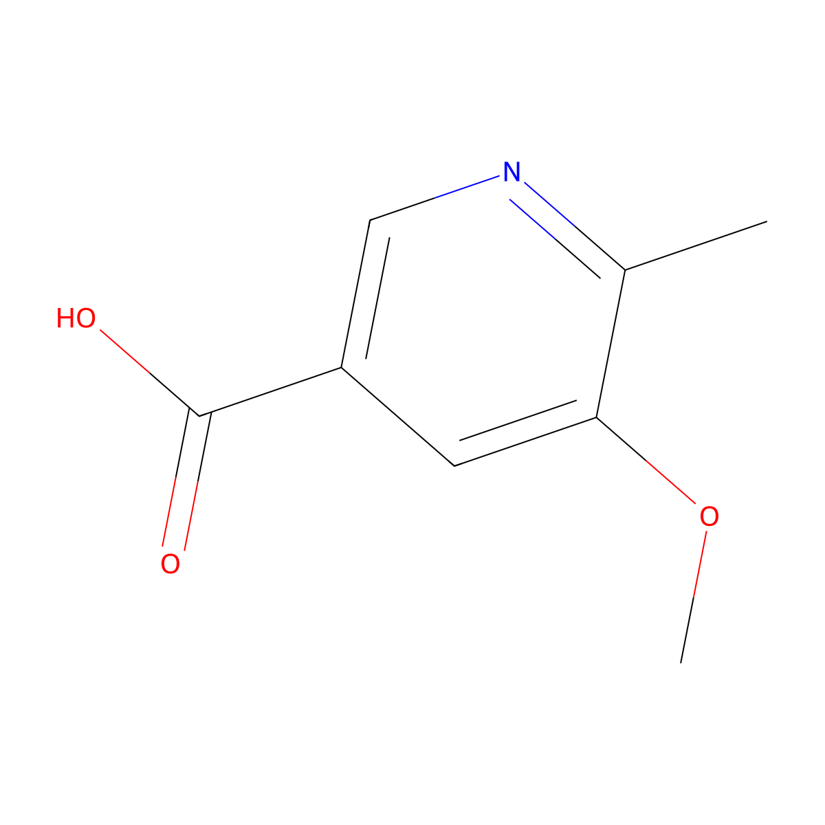 5-Methoxy-6-methylpyridine-3-carboxylic acid molecular structure, CAS 7442-24-2