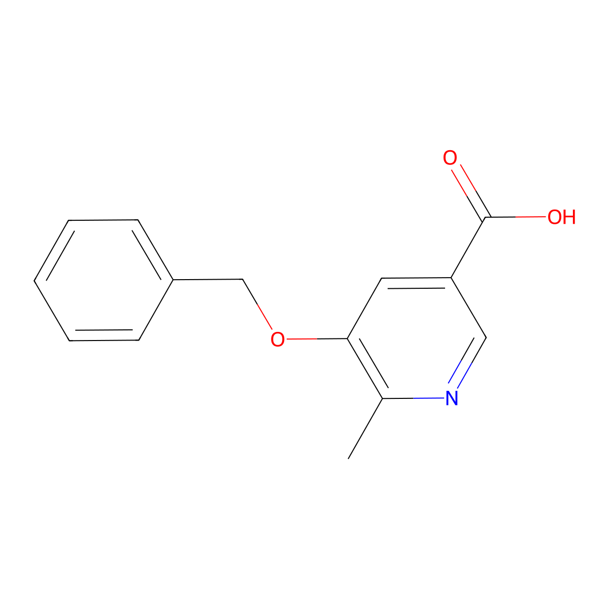 6-Methyl-5-(phenylmethoxy)-3-pyridinecarboxylic acid molecular structure, CAS 7442-25-3