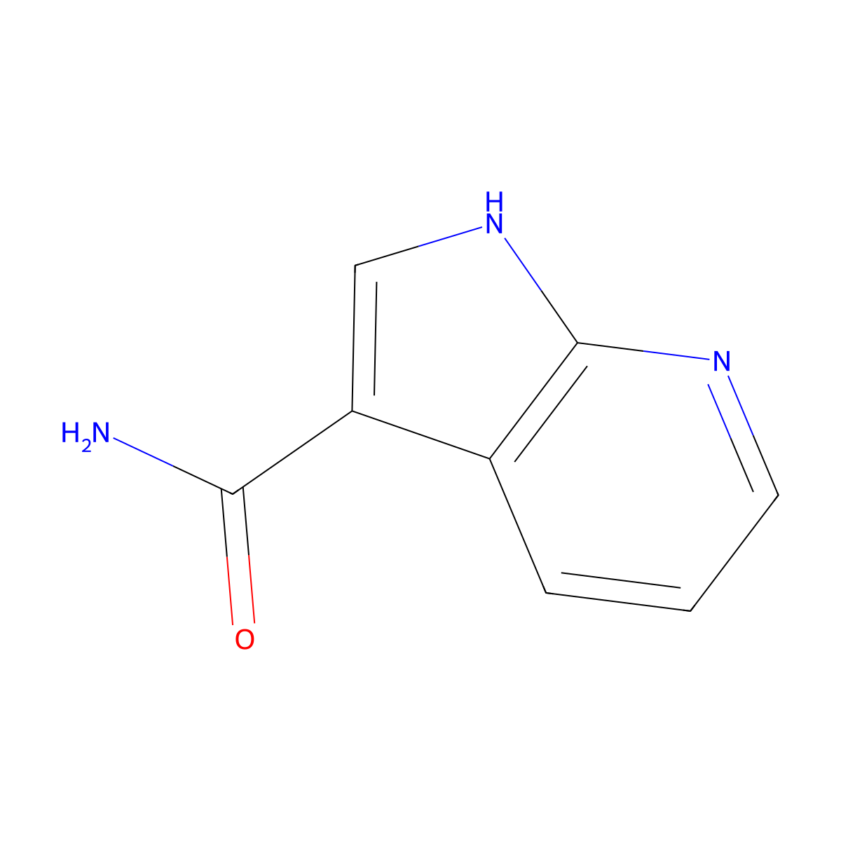 1H-pyrrolo(2,3-b)pyridine-3-carboxamide molecular structure, CAS 74420-16-9
