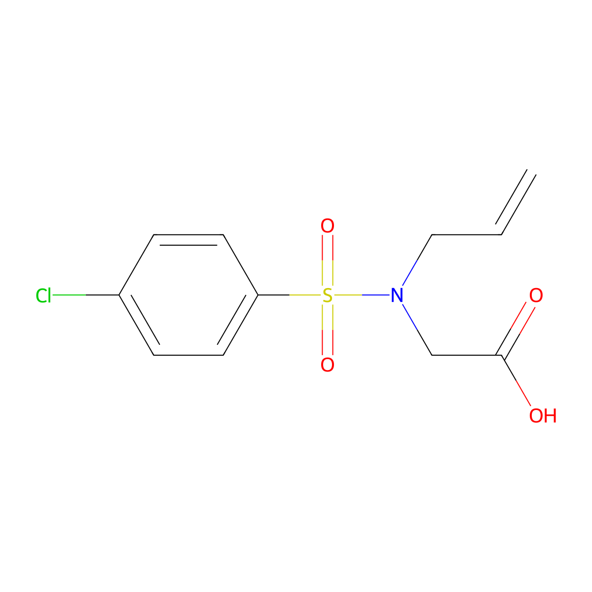 2-[N-(prop-2-en-1-yl)4-chlorobenzenesulfonamido]acetic acid molecular structure, CAS 744203-97-2