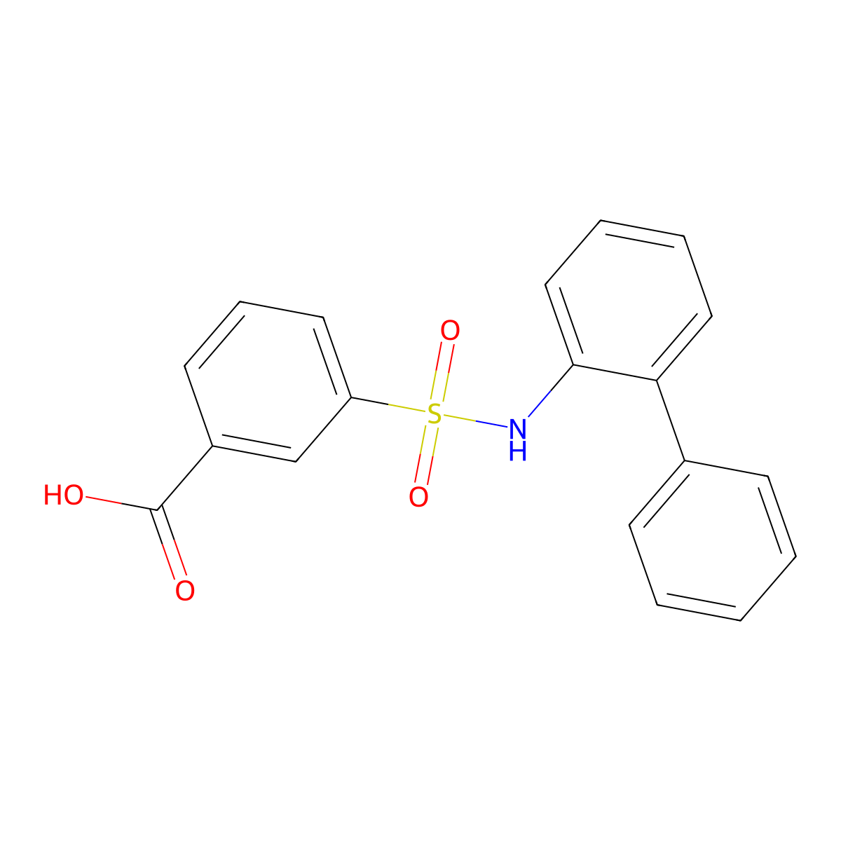 3-[(2-phenylphenyl)sulfamoyl]benzoic Acid molecular structure, CAS 744204-12-4