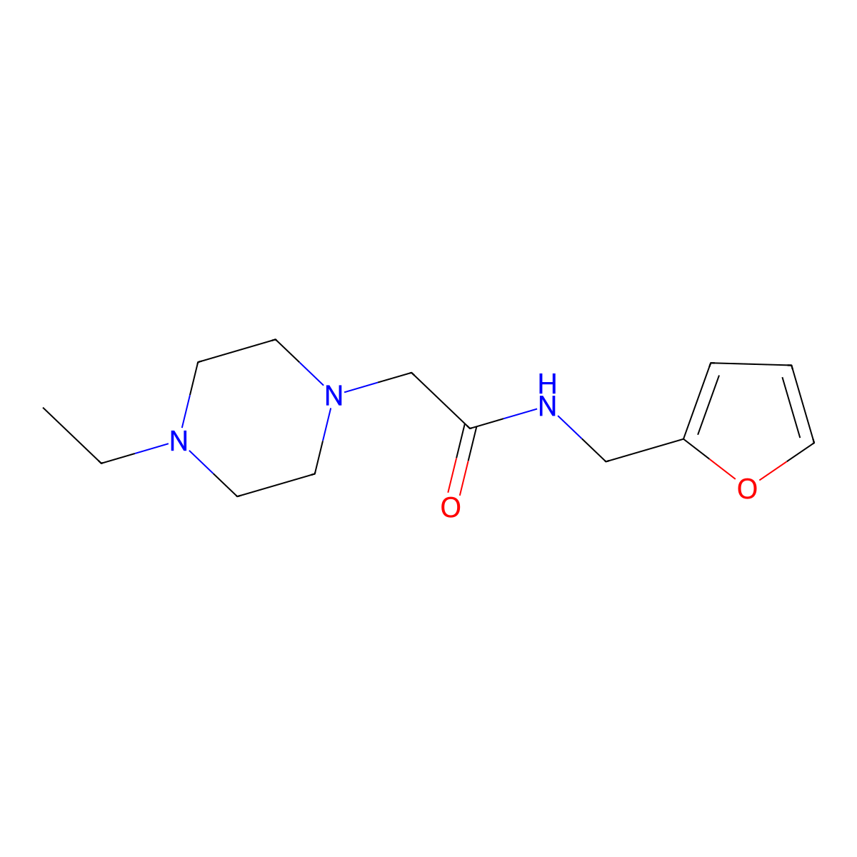 2-(4-ethylpiperazin-1-yl)-N-(furan-2-ylmethyl)acetamide molecular structure, CAS 744204-80-6