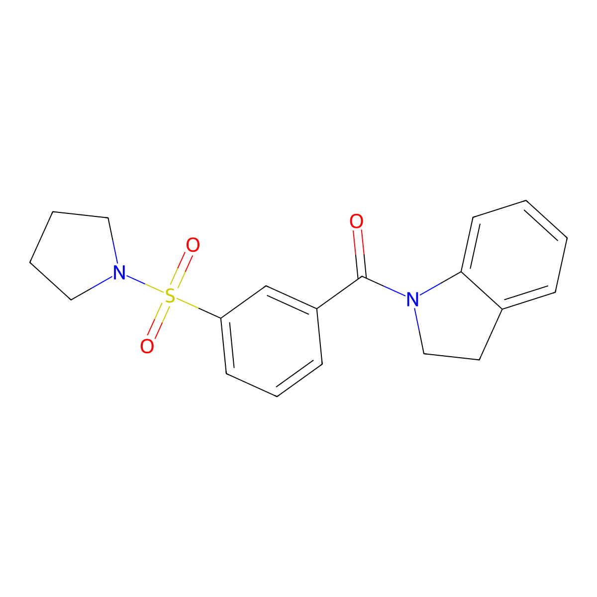 Indolinyl 3-(pyrrolidinylsulfonyl)phenyl ketone molecular structure, CAS 744206-29-9