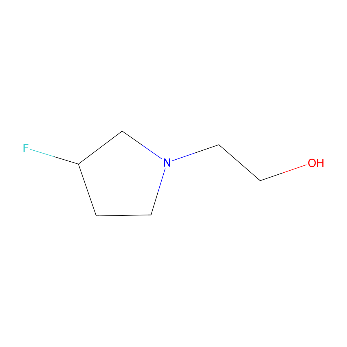 (R)-2-(3-Fluoropyrrolidin-1-yl)ethanol molecular structure, CAS 744207-73-6