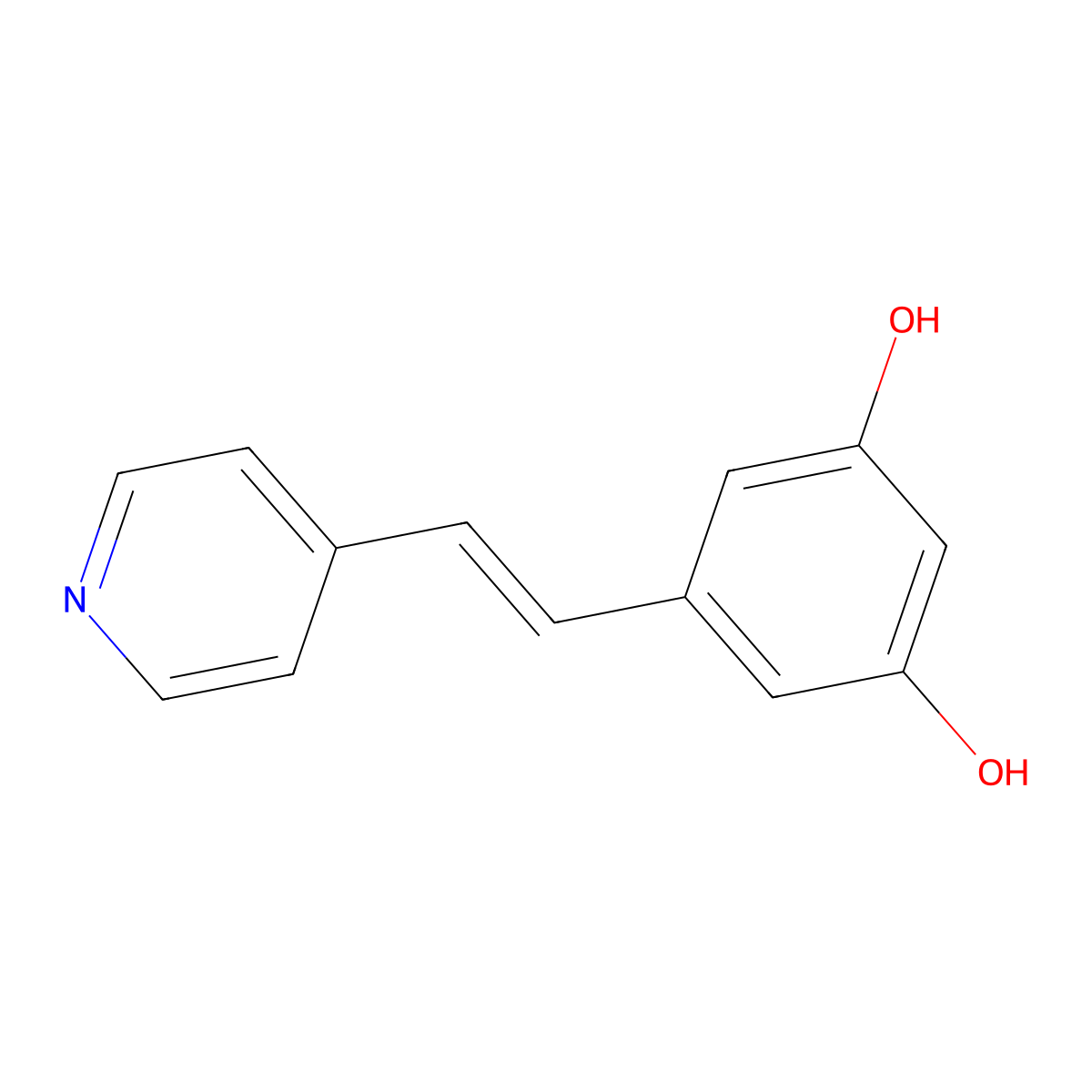 1,3-Benzenediol, 5-[(1E)-2-(4-pyridinyl)ethenyl]- molecular structure, CAS 744209-00-5