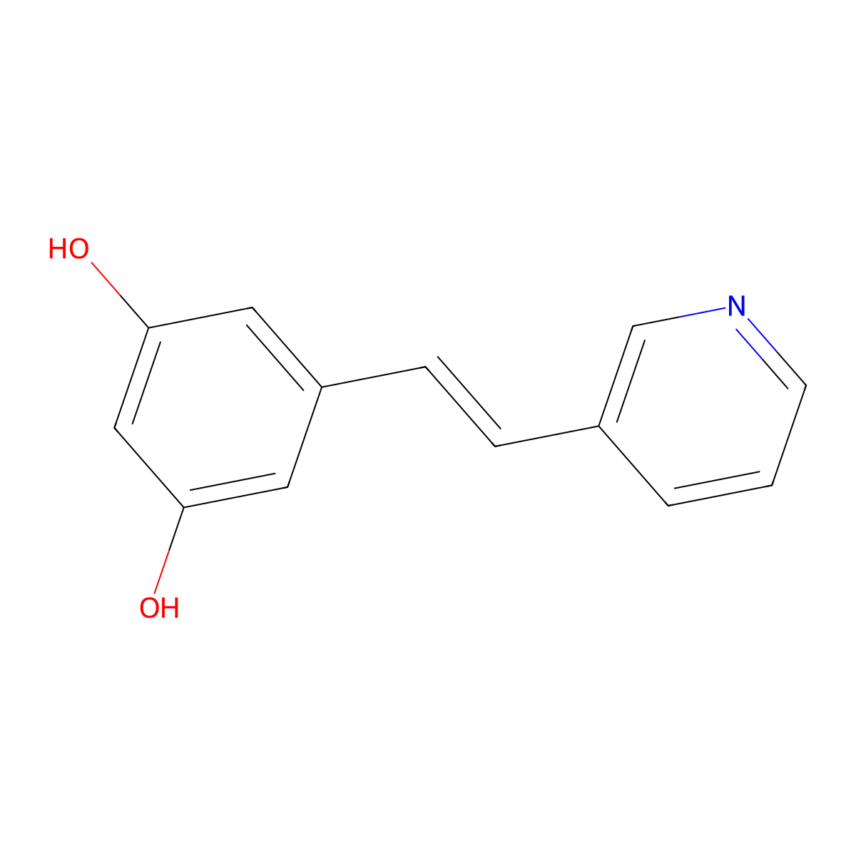 5-[(E)-2-pyridin-3-ylethenyl]benzene-1,3-diol molecular structure, CAS 744209-01-6
