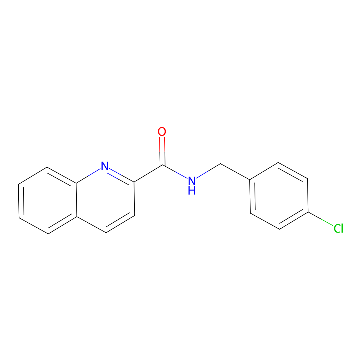 N-[(4-chlorophenyl)methyl]quinoline-2-carboxamide molecular structure, CAS 744212-39-3
