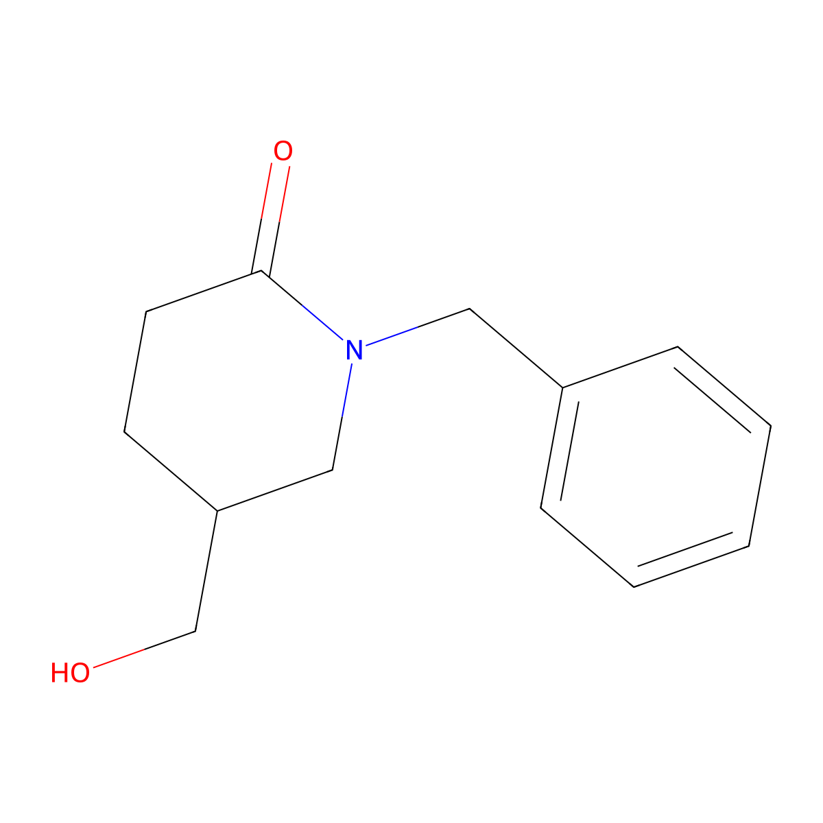 1-Benzyl-5-(hydroxymethyl)piperidin-2-one molecular structure, CAS 744212-68-8