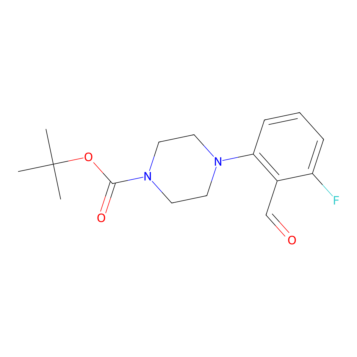 Tert-butyl 4-(3-fluoro-2-formylphenyl)piperazine-1-carboxylate molecular structure, CAS 744219-30-5