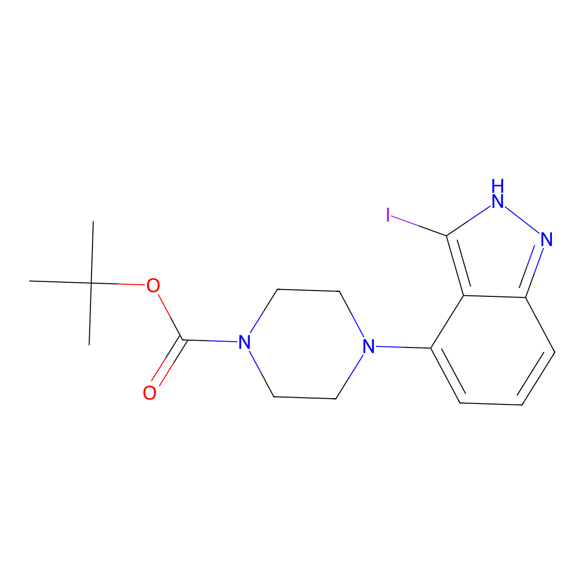 1-Boc-4-(3-Iodo-1H-indazol-4-yl)piperazine molecular structure, CAS 744219-32-7