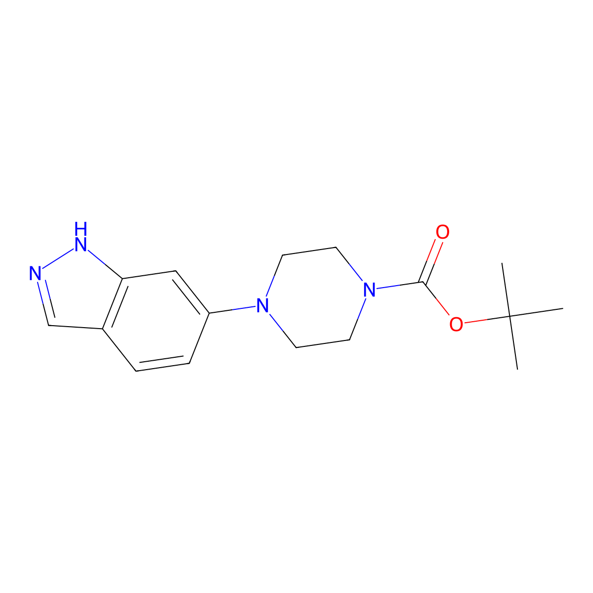 Tert-butyl 4-(1H-indazol-6-YL)piperazine-1-carboxylate molecular structure, CAS 744219-43-0