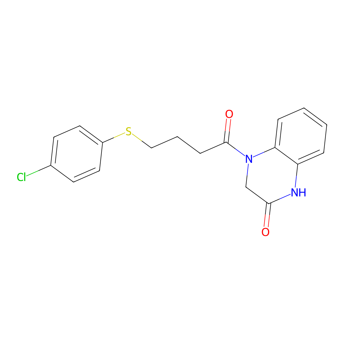 4-[4-(4-Chlorophenyl)sulfanylbutanoyl]-1,3-dihydroquinoxalin-2-one molecular structure, CAS 744222-91-1