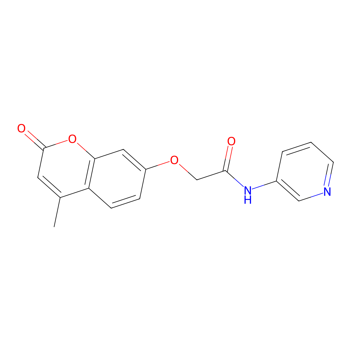 2-(4-methyl-2-oxochromen-7-yl)oxy-N-pyridin-3-ylacetamide molecular structure, CAS 744225-41-0