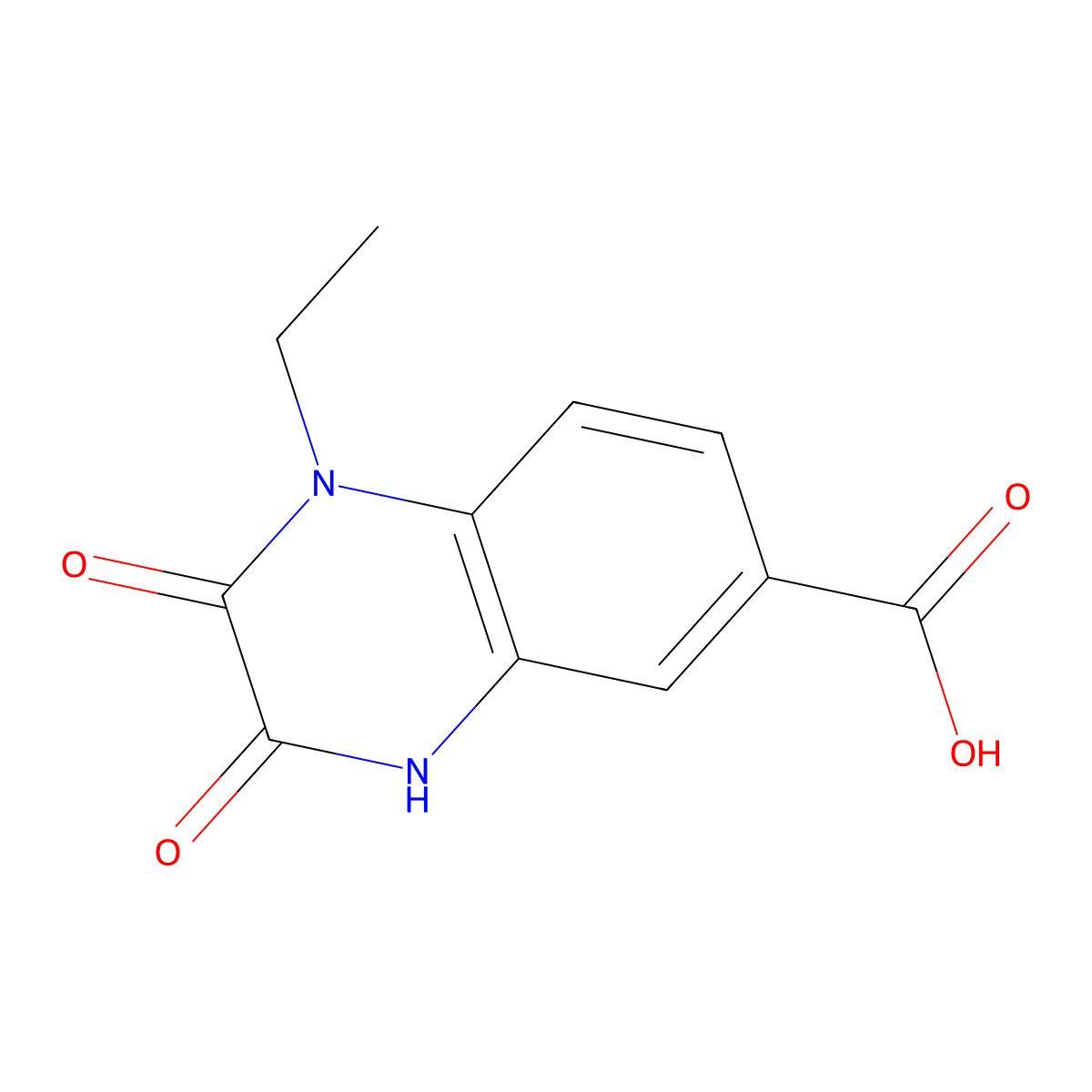 1-Ethyl-2,3-dioxo-1,2,3,4-tetrahydroquinoxaline-6-carboxylic acid molecular structure, CAS 744227-07-4