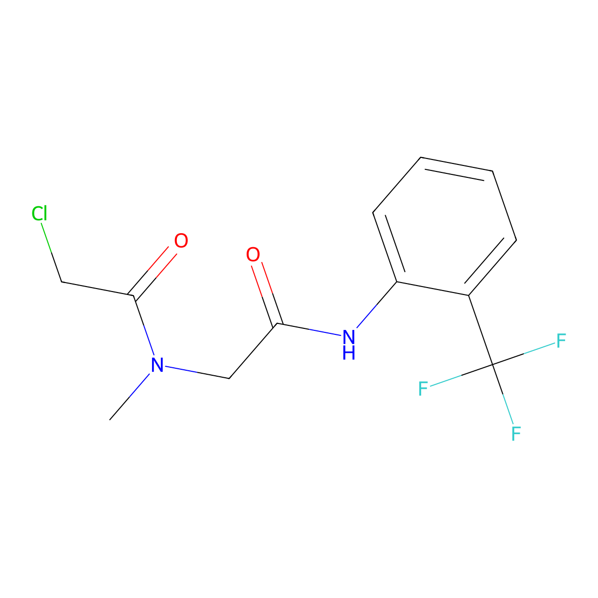 2-chloro-N-methyl-N-(2-oxo-2-{[2-(trifluoromethyl)phenyl]amino}ethyl)acetamide molecular structure, CAS 744227-38-1