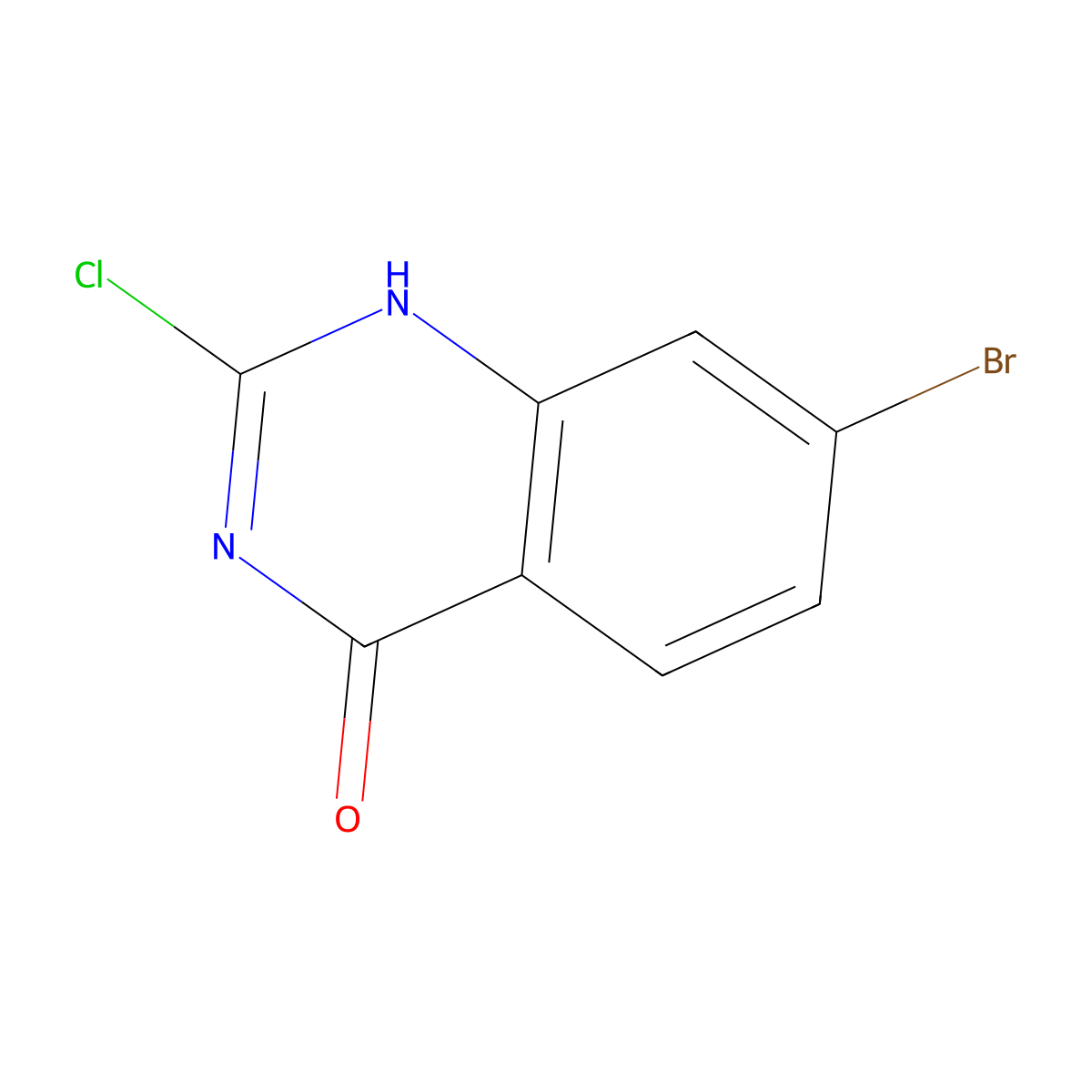 7-bromo-2-chloro-1H-quinazolin-4-one molecular structure, CAS 744229-27-4
