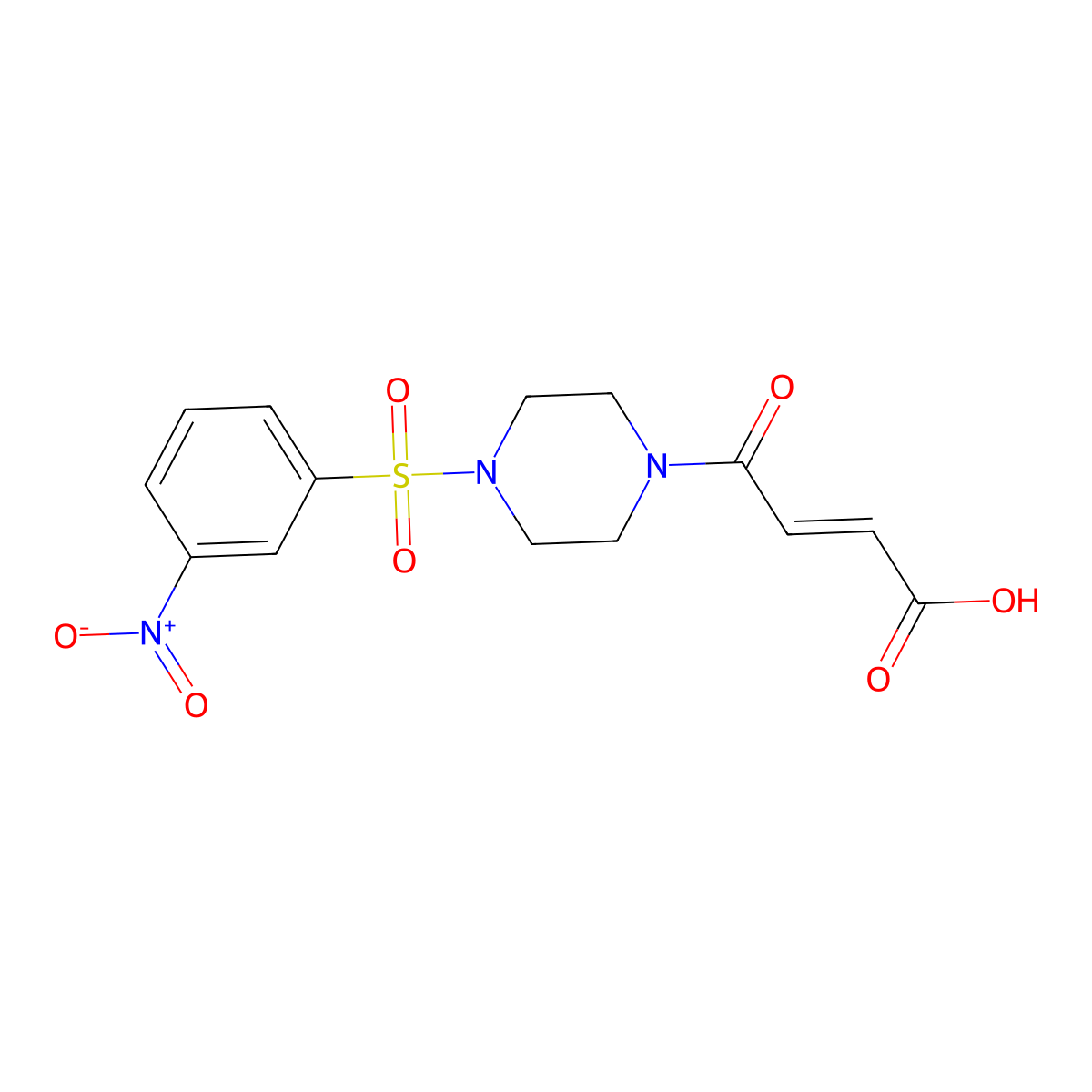 4-[4-(3-Nitrobenzenesulfonyl)piperazin-1-yl]-4-oxobut-2-enoic acid molecular structure, CAS 744230-71-5
