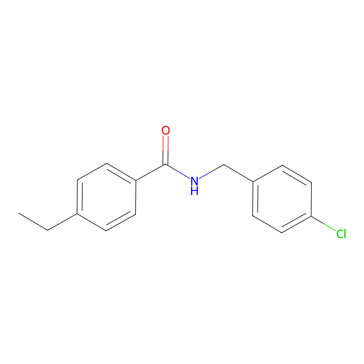 N-[(4-chlorophenyl)methyl]-4-ethylbenzamide molecular structure, CAS 744230-86-2